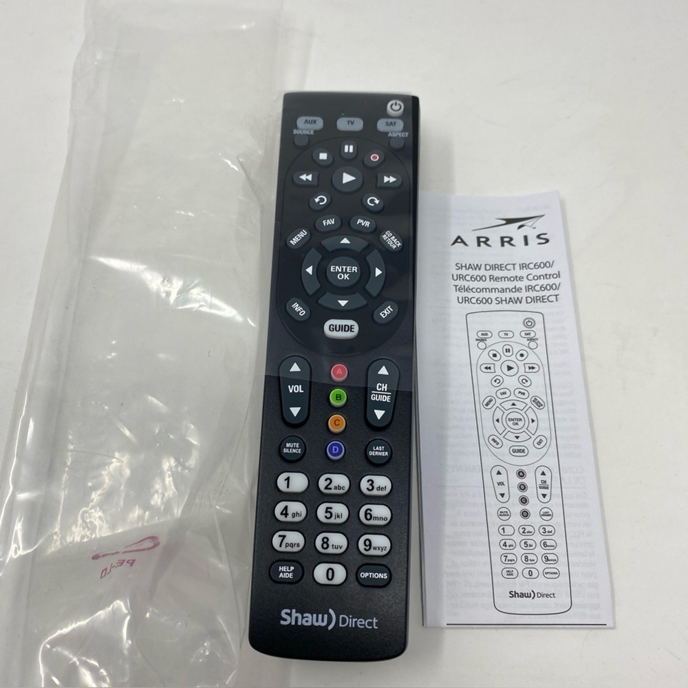 Shaw Universal Remote Control,Direct Remote IRC600 580116